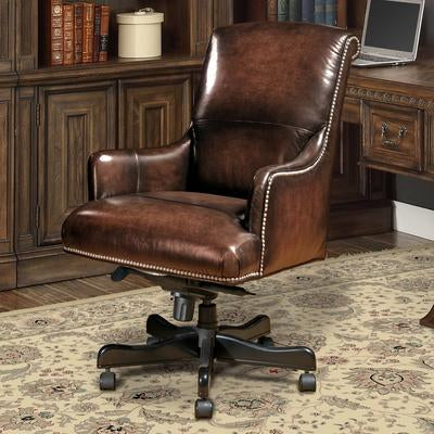 Brown Wipe Leather Desk Chair