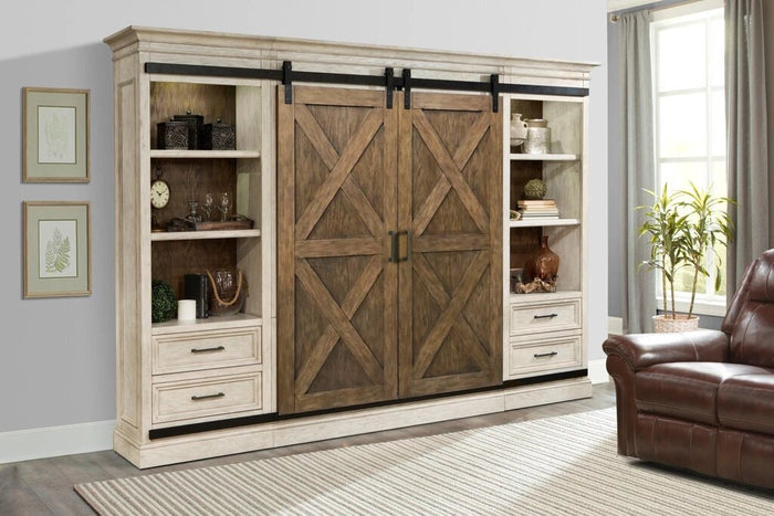 Savannah 5 piece Sliding X Barn Door Entertainment Wall