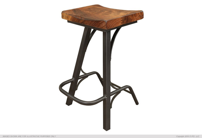 Copy of Stool 30" Stool - with wooden seat & iron base