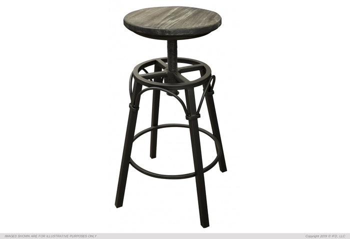 Moro 24"-30" Adjustable Height Iron Swivel Stool Moro finish