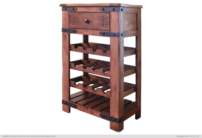 Parota 1 Drawer, 3 Bottle holder fixed shelves