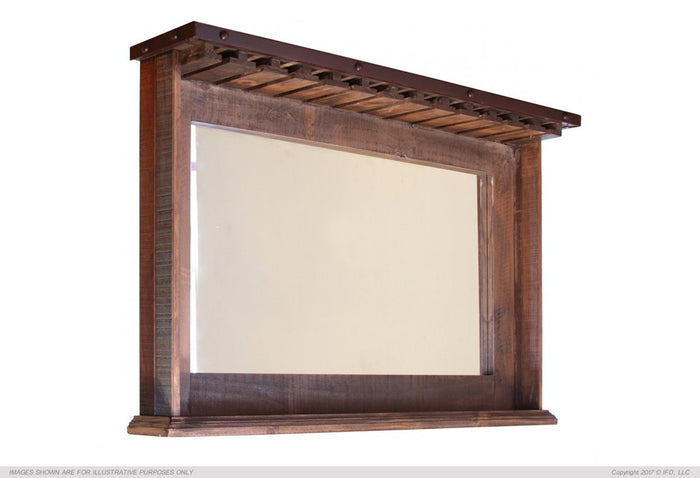 Antique Multicolor Mirror bar w/Glass holders & shelf